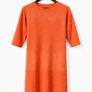 NWT Carlisle Collection Orange Cotton Cashmere Knit Sweater Dress Size S